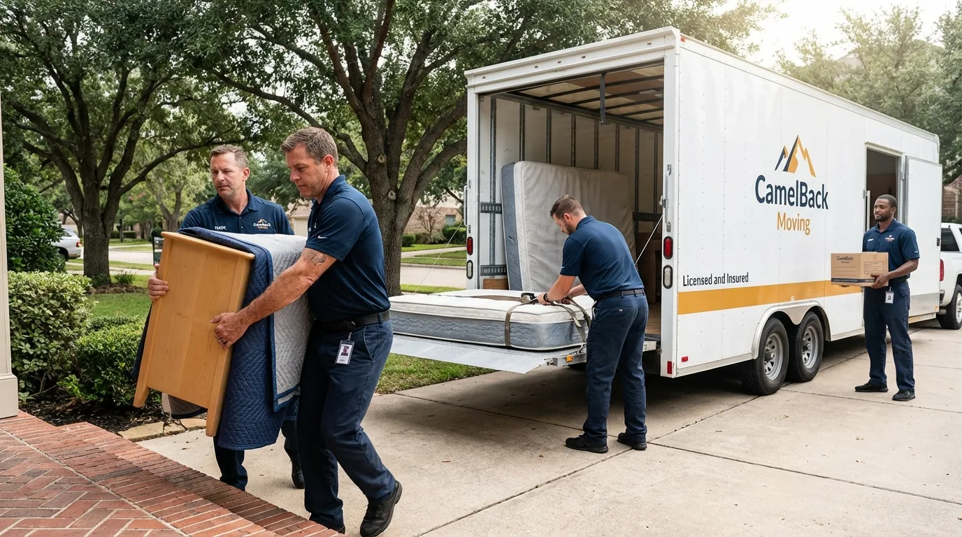 Crew loading residential truck for cross-state move from Marienville, PA